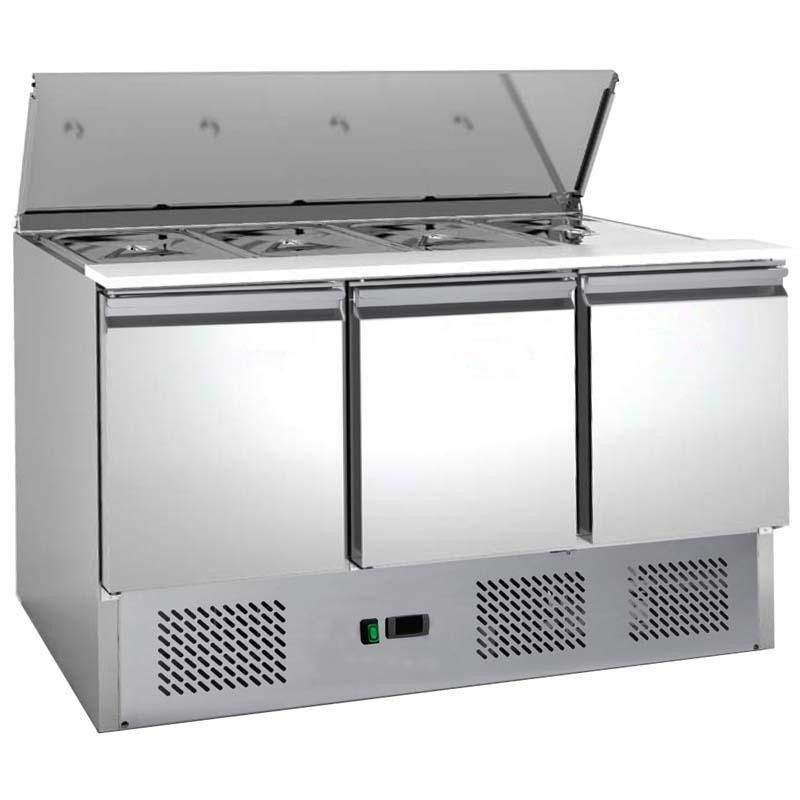 Mesa fría de preparación de ensaladas de 3 puertas 368L Forcold G-S903FC Forcold - Soluciones Hosteleras