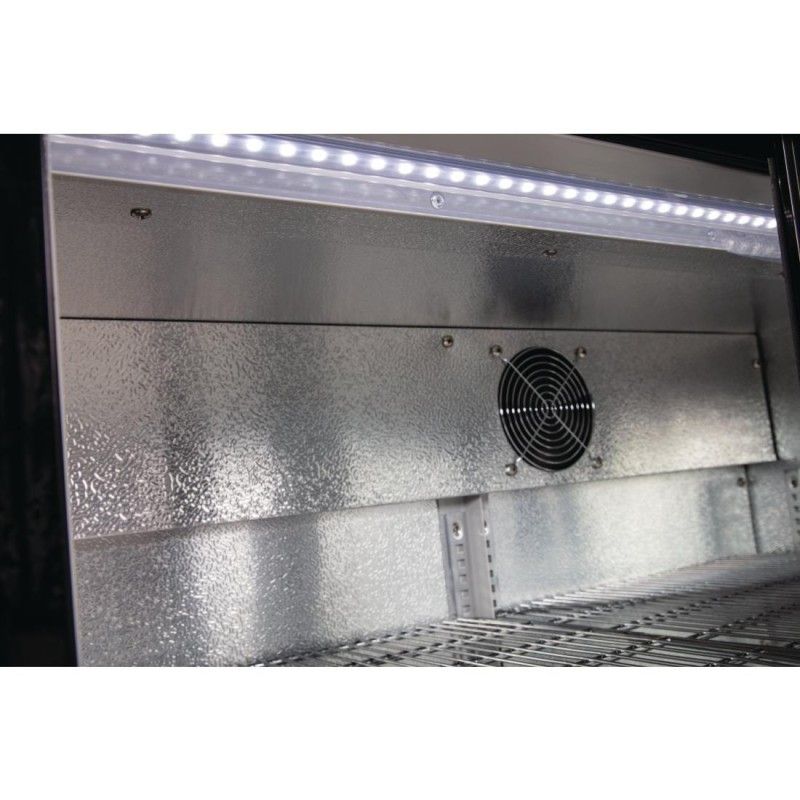 Botellero trasbarra negro 3 puertas cristal correderas 330L Polar GL006 Polar Refrigeration - Soluciones Hosteleras