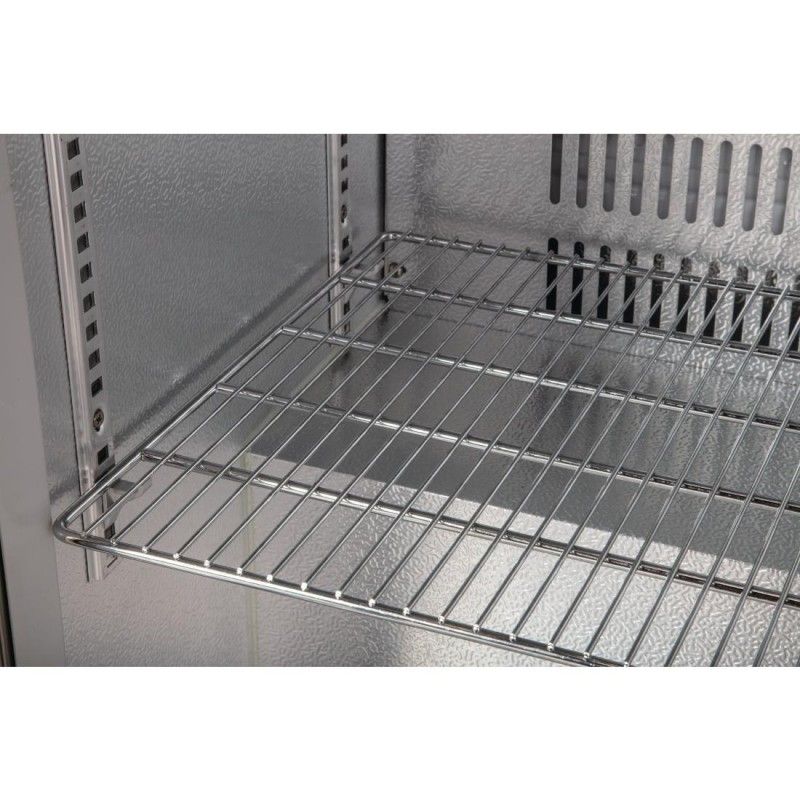 Botellero de bar de acero inoxidable 1 puerta cristal 138L Polar GL007 Polar Refrigeration - Soluciones Hosteleras
