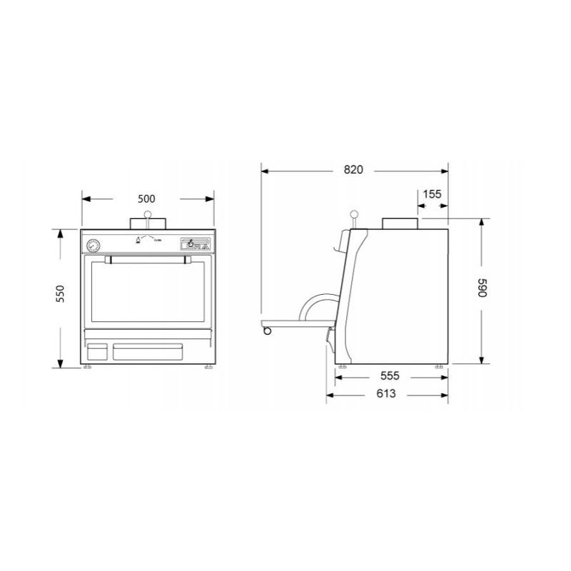 Horno Brasa Pira 50 Black Home uso doméstico Pira Charcoal Ovens - Soluciones Hosteleras
