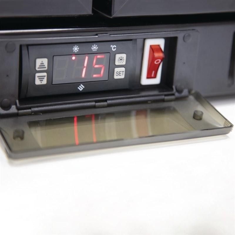 Botellero trasbarra negro 2 puertas cristal pivotantes 198L Polar GL012 Polar Refrigeration - Soluciones Hosteleras