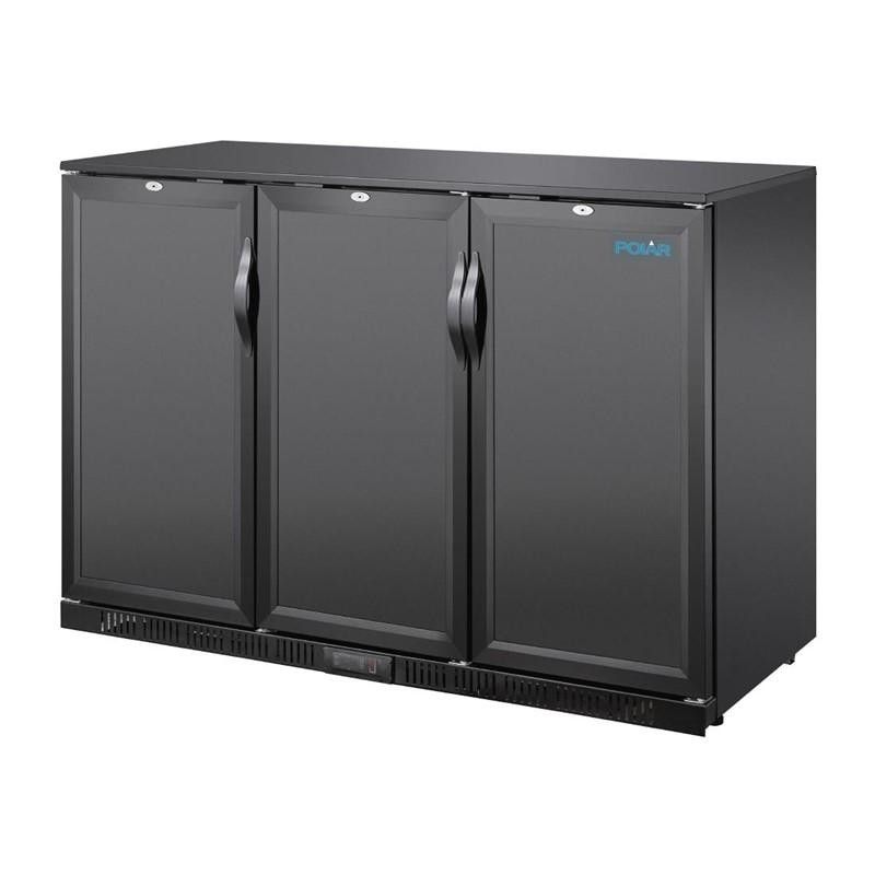 Botellero negro 3 puertas macizas pivotantes 320L. 85cm(Alto) Polar GE999 Polar Refrigeration - Soluciones Hosteleras