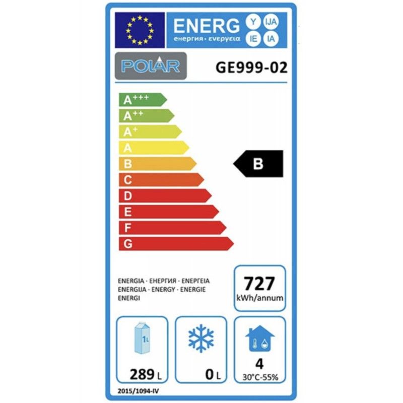 Botellero negro 3 puertas macizas pivotantes 320L. 85cm(Alto) Polar GE999 Polar Refrigeration - Soluciones Hosteleras