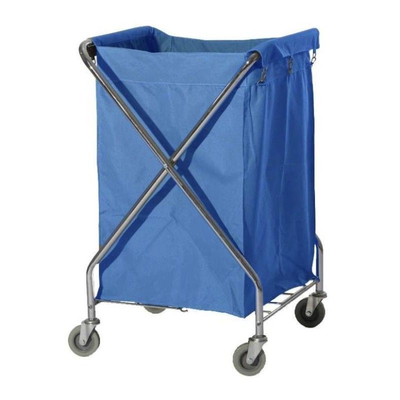 Carro de lavandería azul plegable en X 210 litros Laundry Cart 