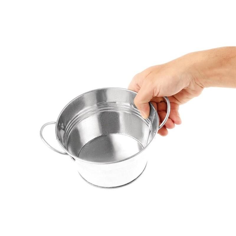 Mini cubo de acero galvanizado para presentación de alimentos
