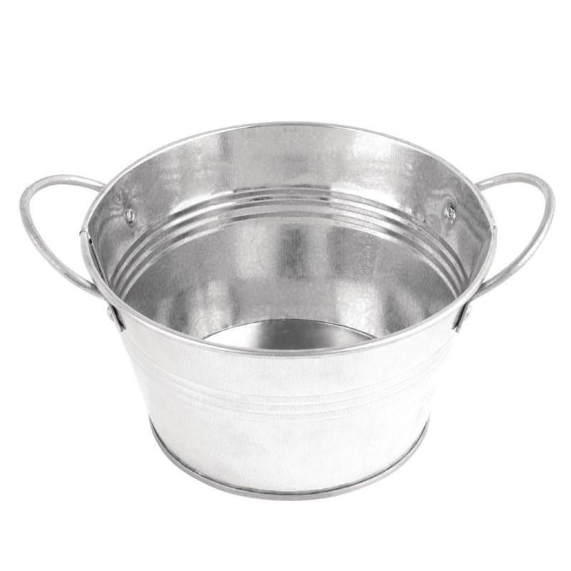 Mini cubo de acero galvanizado para presentación de alimentos