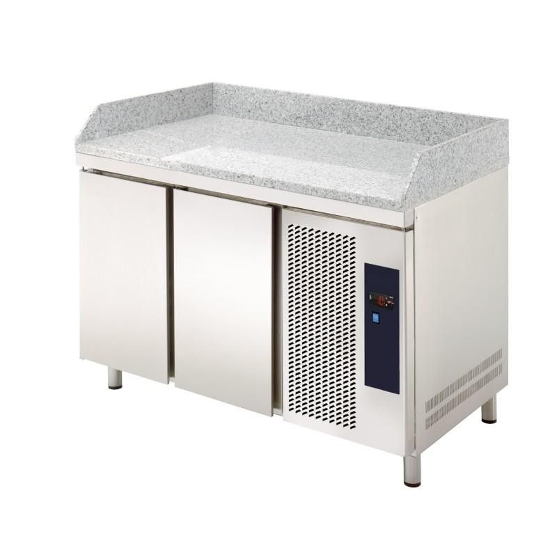 Mesa refrigerada GN1/1 de preparación 2 puertas encimera