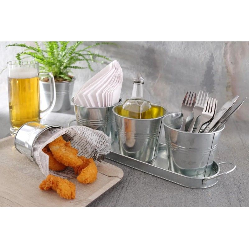 Bandeja de servicio rectangular de melamina luz de madera
