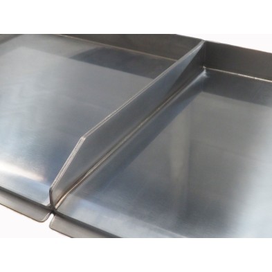 Plancha gas 100 cromo duro 15 mm con 2 válvulas 
