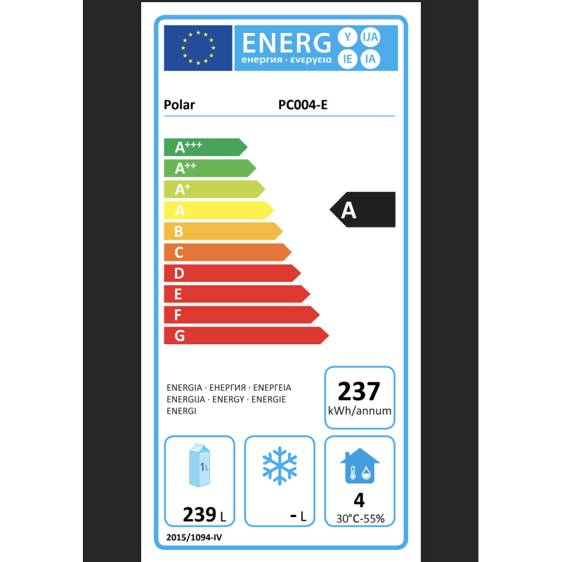 Armario frigorífico refrigerador de una puerta en acero inoxidable 400L. Polar PC004 Polar Refrigeration - Soluciones Hosteleras