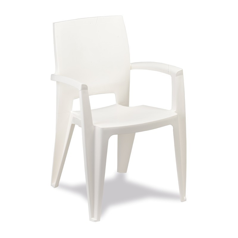 Juego de 4 sillas de terraza de PP blanco SINTRA BLA 