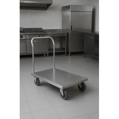 Carro plataforma de acero inoxidable con asa fija 50300 