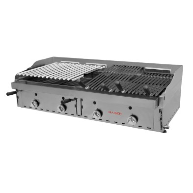 Barbacoa doble parrilla elevable en acero inoxidable B602X 