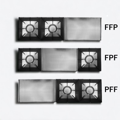 Cocina a gas 2 fuegos con plancha 60 rectificada 8 mm CG8R26 