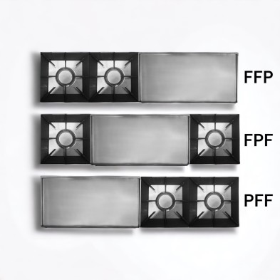 Cocina a gas 2 fuegos con plancha 80 rectificada 8 mm CG8R28 