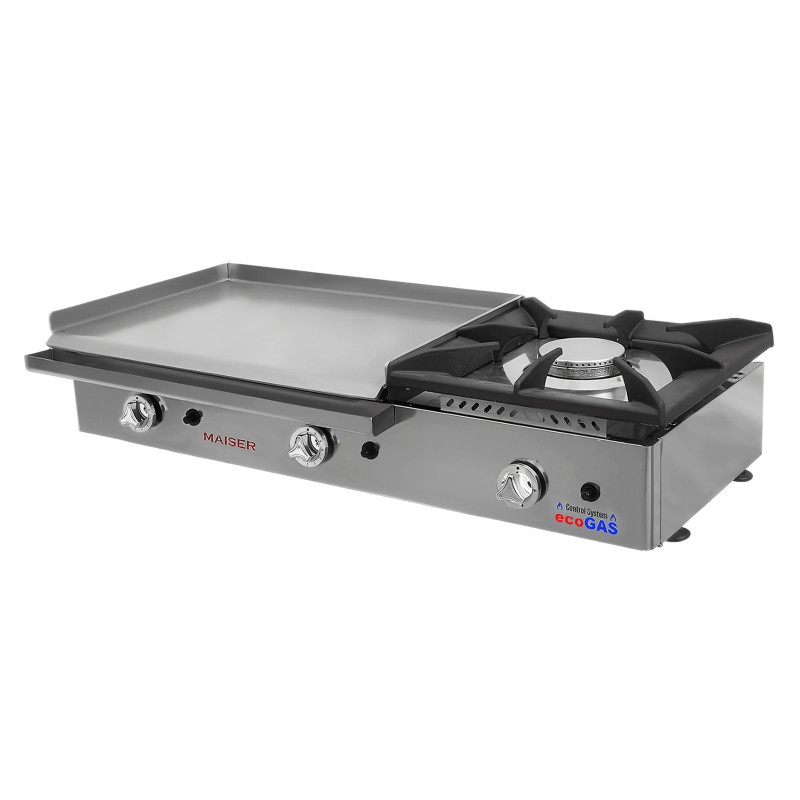 Plancha ecogas 602 acero rectificado de 8 mm con fogón