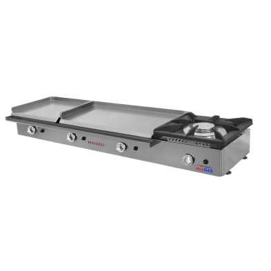 Plancha ecogas 80+40 acero rectificado de 8 mm con fogón