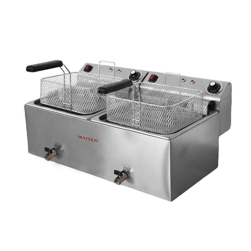 Freidora de 10+10 litros Grifo 6+6 Kw MAXI ECO CON CONTACTOR 