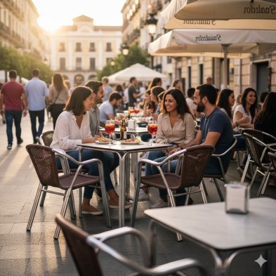 Silla de terraza de aluminio y ratán en color marrón Hobeto 178098 Hobeto - Soluciones Hosteleras