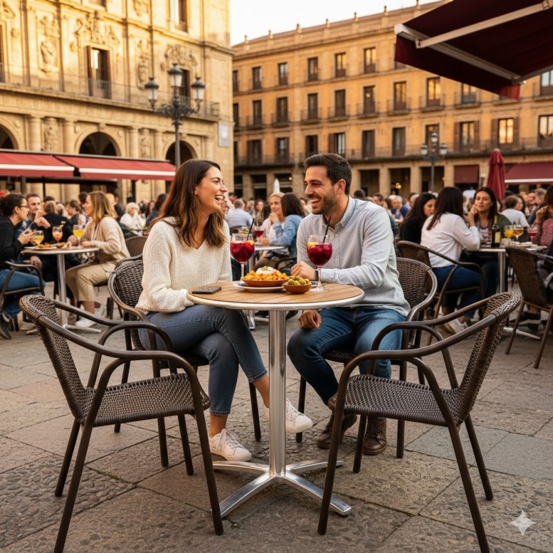 Mesa redonda abatible tablero de fresno Bolero U424 Bolero - Soluciones Hosteleras