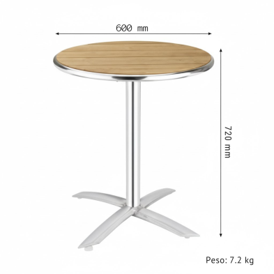 Mesa redonda abatible tablero de fresno Bolero U424 