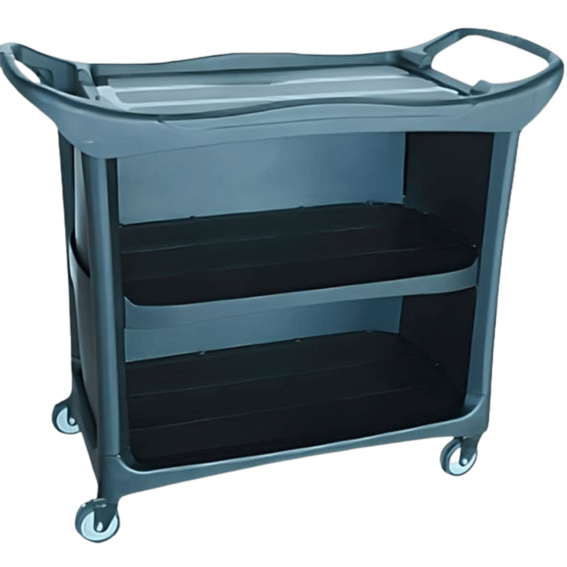 Carro de servicio panelado Deluxe Cart 3 estantes cerrado 8179B 