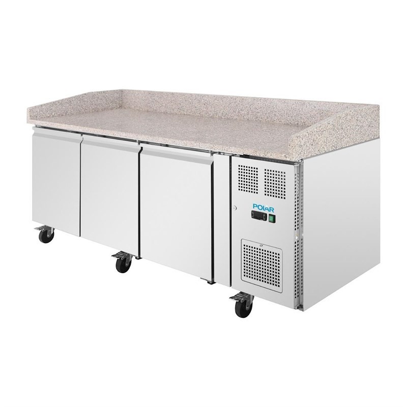 Mostrador de preparación frigorífico de Pastelería con 3 puertas y mesa granito Polar UA082 Polar Refrigeration - Soluciones Hos