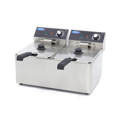 Freidora - 2 x 8L - 2 Cestas - hasta 2,8kg de Patatas Fritas 