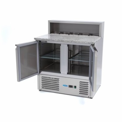 Mesas Refrigerado para Pizzas Preparacion - 90cm - 2 Puertas -