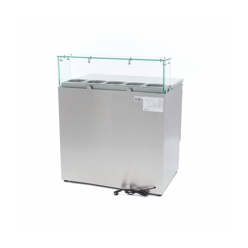 Mesa Fría de Ingredientes para Pizza - 2 Puertas - 5 x 1/6 GN - Tapa de Cristal 9400207 Máxima - Soluciones Hosteleras