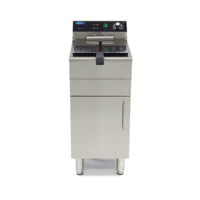 Freidora - 16L - 1 Cesta - con Grifo de Vaciado y Soporte -