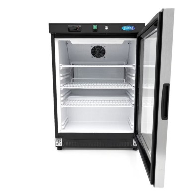 Frigorífico - 200L - Negro - con Puerta de Cristal 