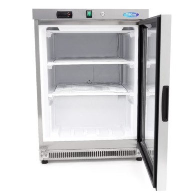 Congelador - 200L - Acero Inoxidable - con Puerta de Cristal 