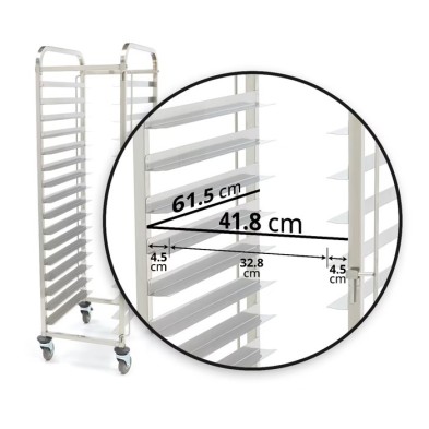 Carro para Bandejas - Bakerynorm - para 16 x Bandejas (60 x