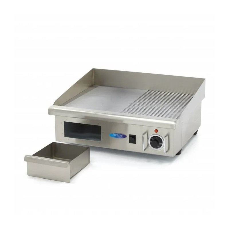Plancha - Medio Ranurado - 55cm - incl Bandeja de Goteo Máxima - Soluciones Hosteleras