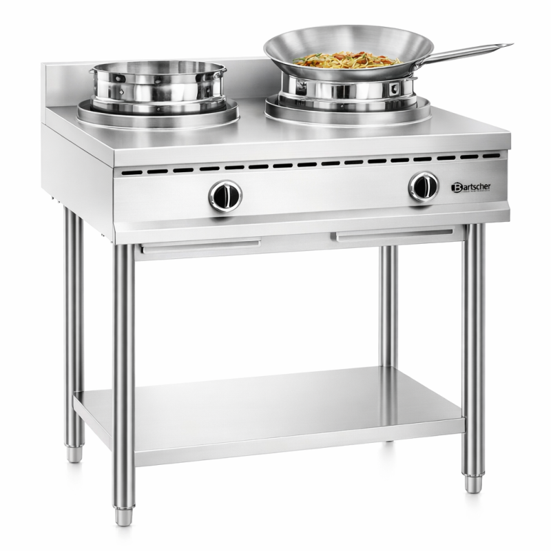 Cocina Wok Profesional 2 Quemadores Inoxidable Bartscher 1052103 Bartscher - Soluciones Hosteleras