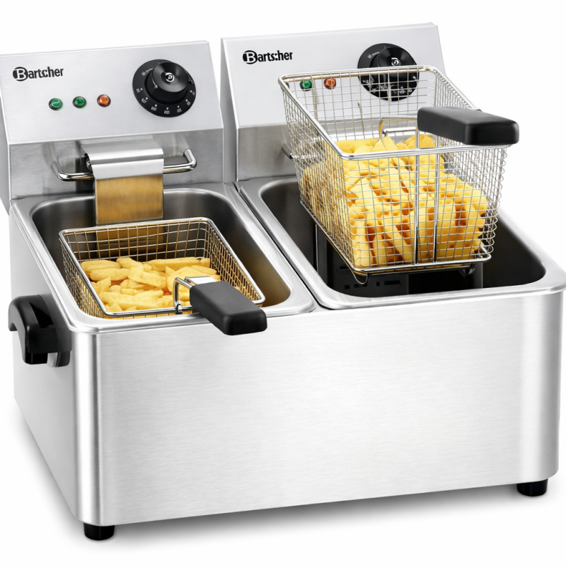 Freidora Profesional de Doble Cubeta SNACK II Bartscher A162412E Bartscher - Soluciones Hosteleras