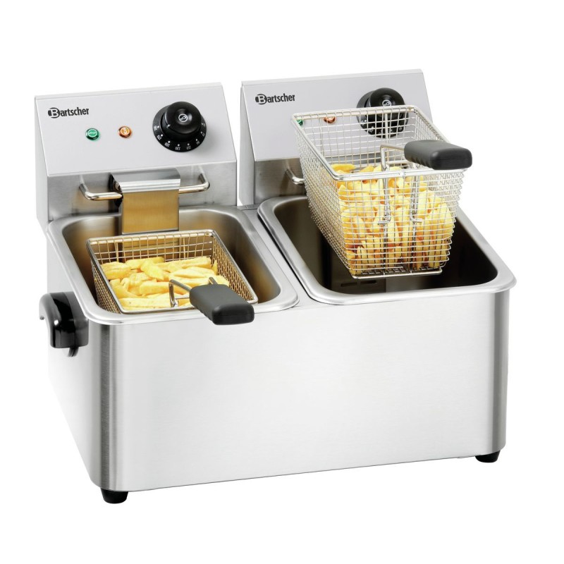 Freidora Profesional de Doble Cubeta SNACK II Bartscher A162412E Bartscher - Soluciones Hosteleras