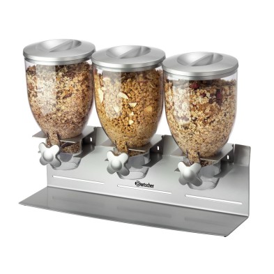 Dispensador Triple de Cereales de Acero Inoxidable Bartscher 500379 Bartscher - Soluciones Hosteleras