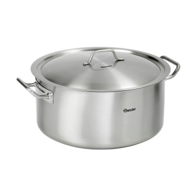 Olla Profesional de Acero Inoxidable 25L con Tapa Bartscher 100440 Bartscher - Soluciones Hosteleras
