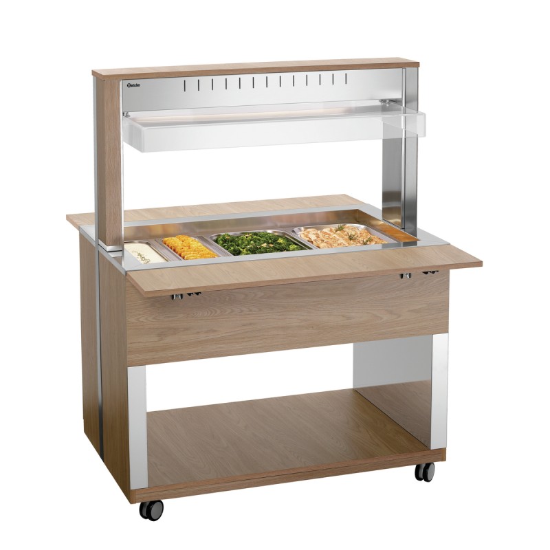 Carro Buffet Móvil con Iluminación LED y Protección  - Soluciones Hosteleras