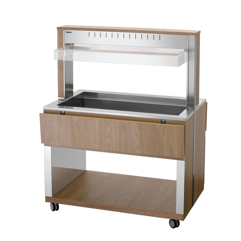 Carro Buffet Móvil con Iluminación LED y Protección  - Soluciones Hosteleras