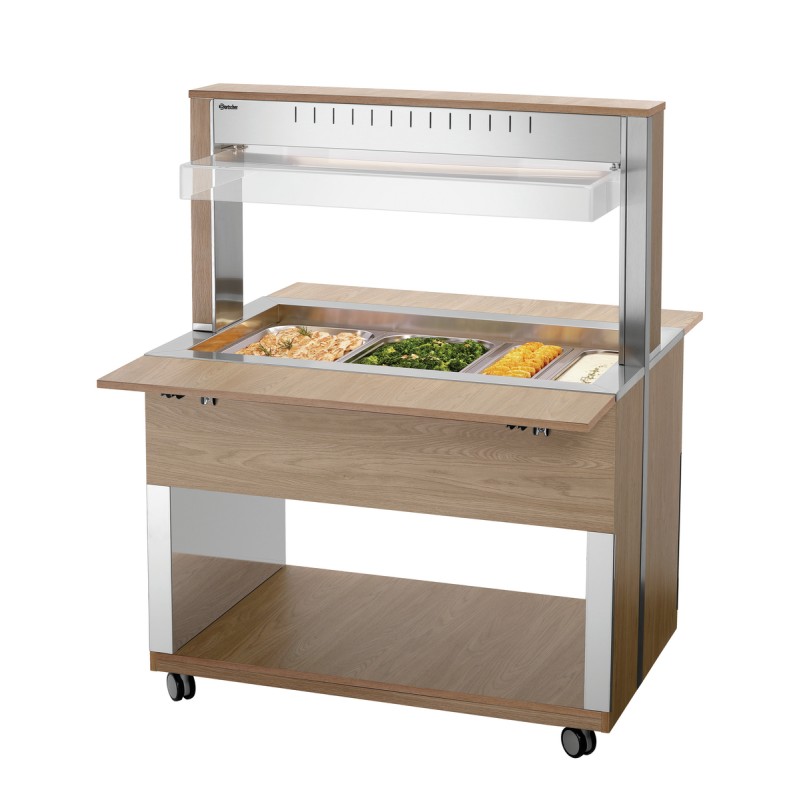 Carro Buffet Móvil con Iluminación LED y Protección  - Soluciones Hosteleras