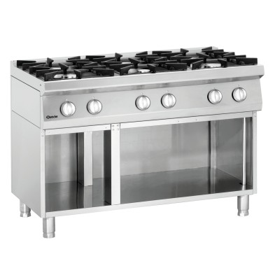 Cocina a Gas Industrial 6 Fogones Acero Inoxidable  - Soluciones Hosteleras