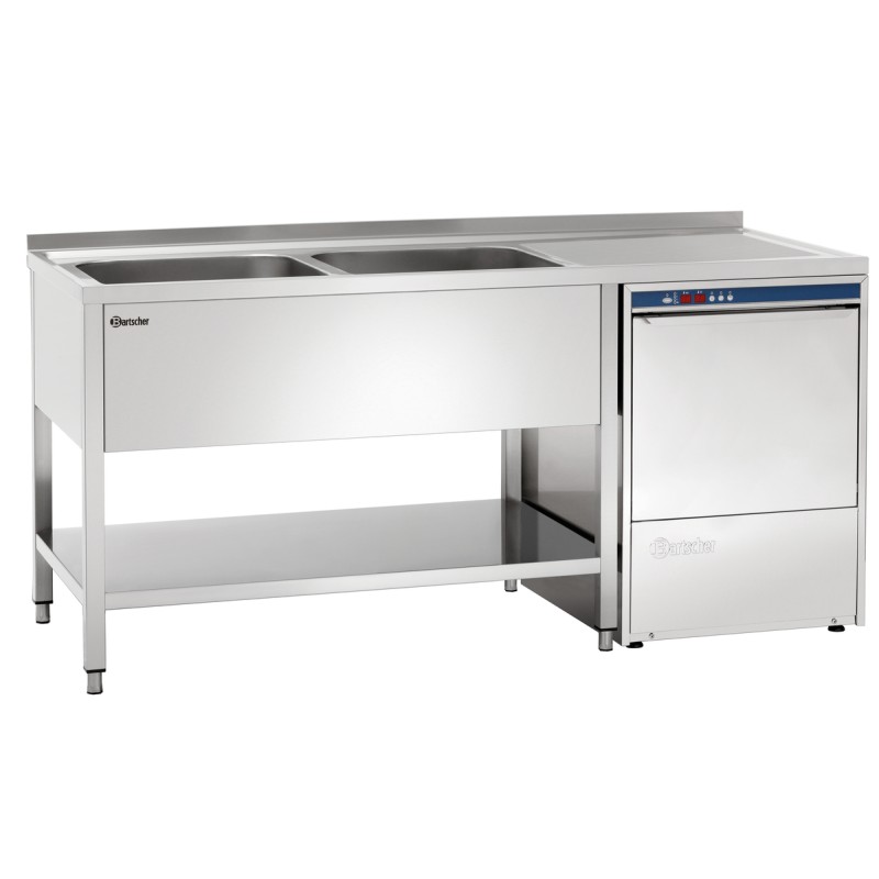 Centro de Lavado Industrial 700 A1600 con 2 Fregaderos Bartscher 306350 Bartscher - Soluciones Hosteleras