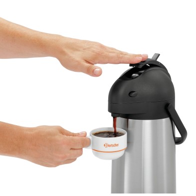 Jarra Termo con Bomba de Dispensación 1.9L Acero Inoxidable Bartscher 190117 Bartscher - Soluciones Hosteleras