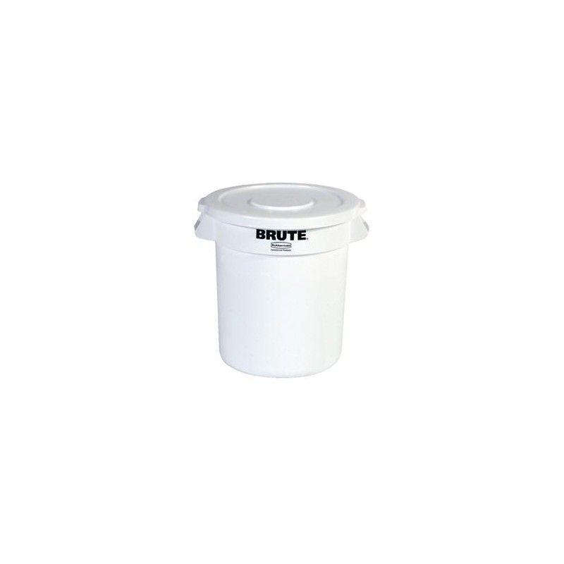 Contenedor redondo para residuos blanco Brute Rubbermaid Rubbermaid - Soluciones Hosteleras