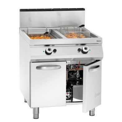 Freidora a gas profesional de 2 cubetas en acero inoxidable Bartscher 2959521 Bartscher - Soluciones Hosteleras