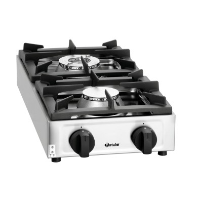 Cocina de gas profesional 2K1100-H acero inoxidable Bartscher 1057503 Bartscher - Soluciones Hosteleras
