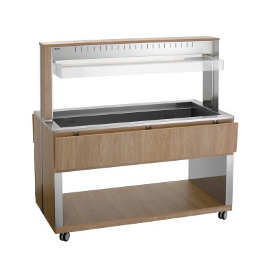 Carro buffet móvil con LED y protección estornudos Bartscher 125634 Bartscher - Soluciones Hosteleras